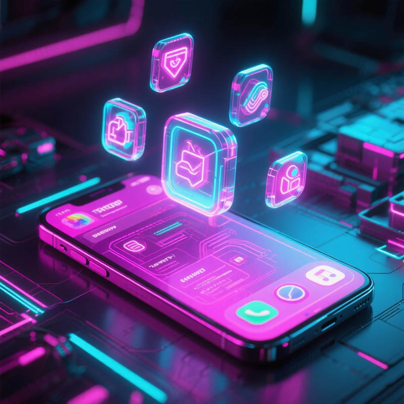 Futuristic snapshot of mobile apps
