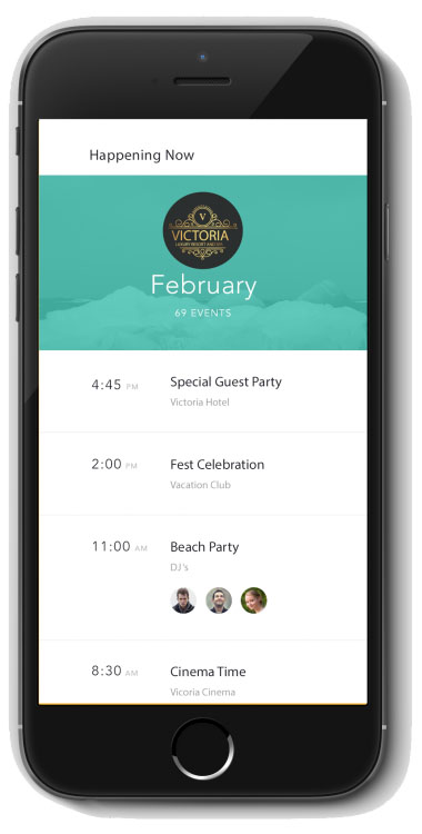 Smart Catalog Room Service events screen