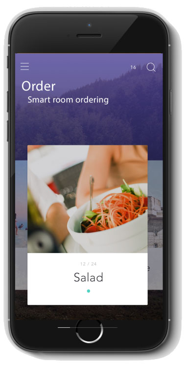 Smart Catalog Room Service order screen