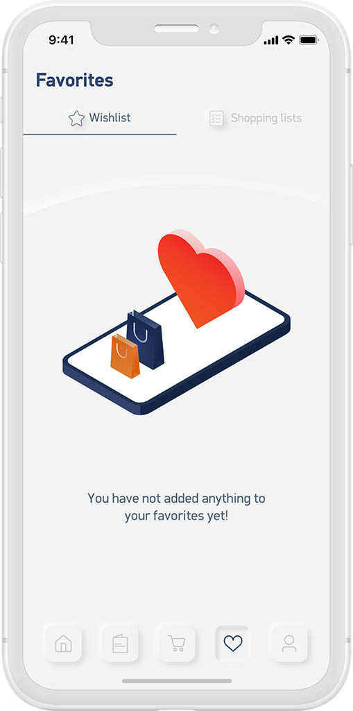 APP's favorites screen