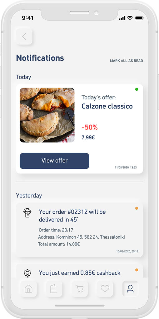 APP's notifications panel