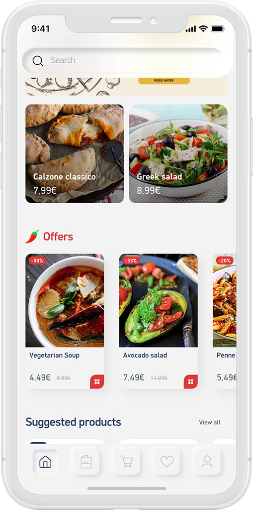 APP's home screen with offers